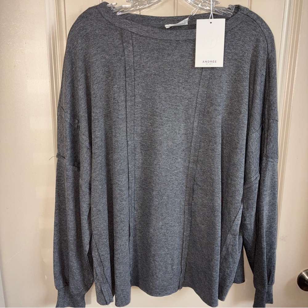 ANDREE BY UNIT Charcoal Long Sleeve Tee